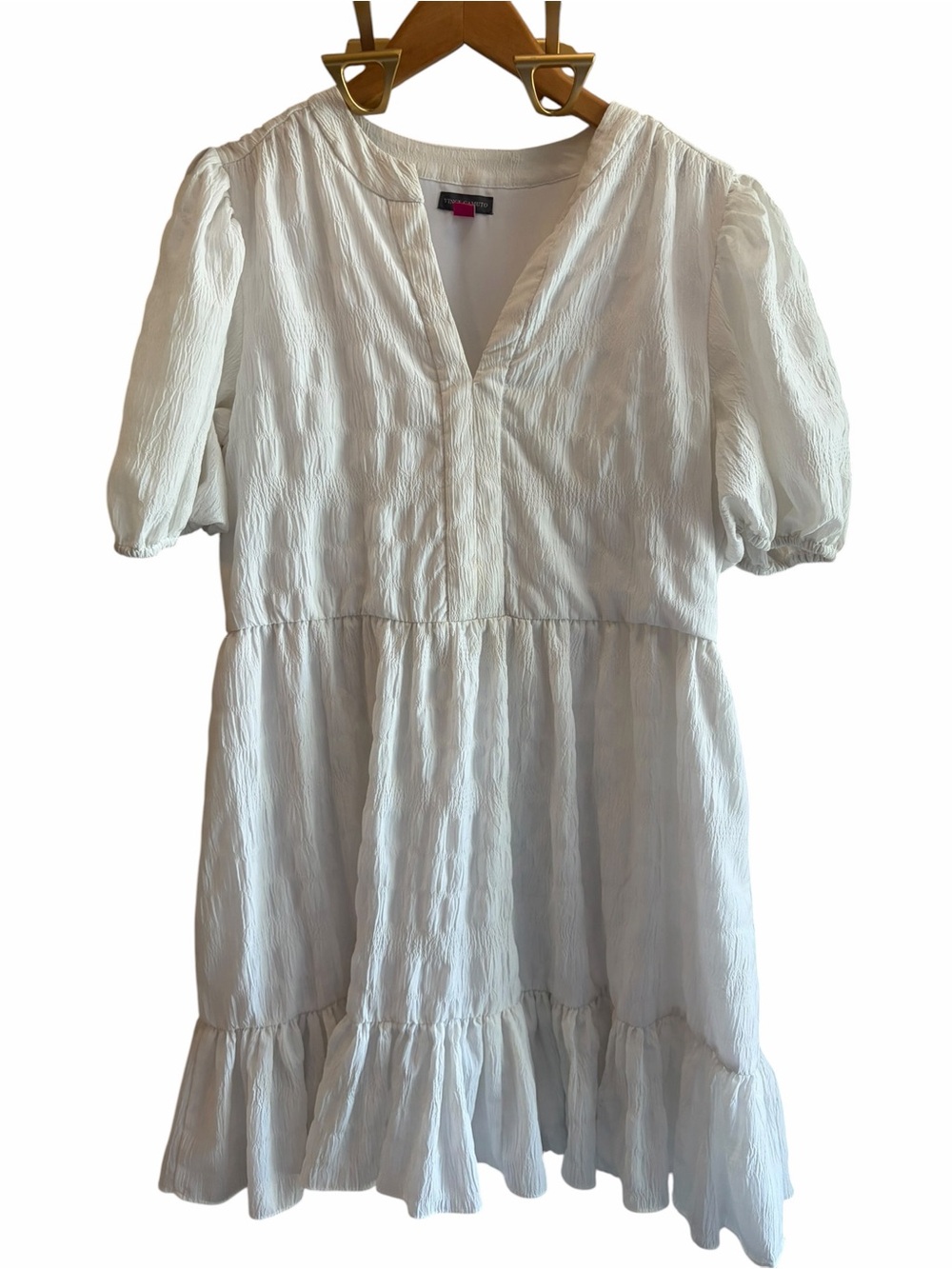 Vince Camuto Puff Blooming Floral sleeve babydoll dress ivory - Medium - Picture 2 of 5